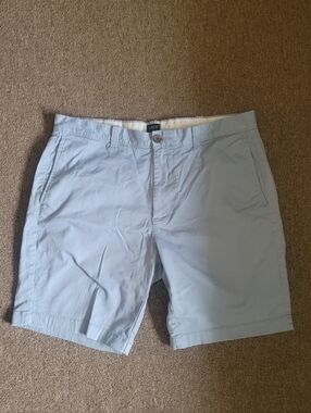 J Crew Mens Chino Shorts Size 34 Light Blue 9 in. Inseam Casual Cotton Summer